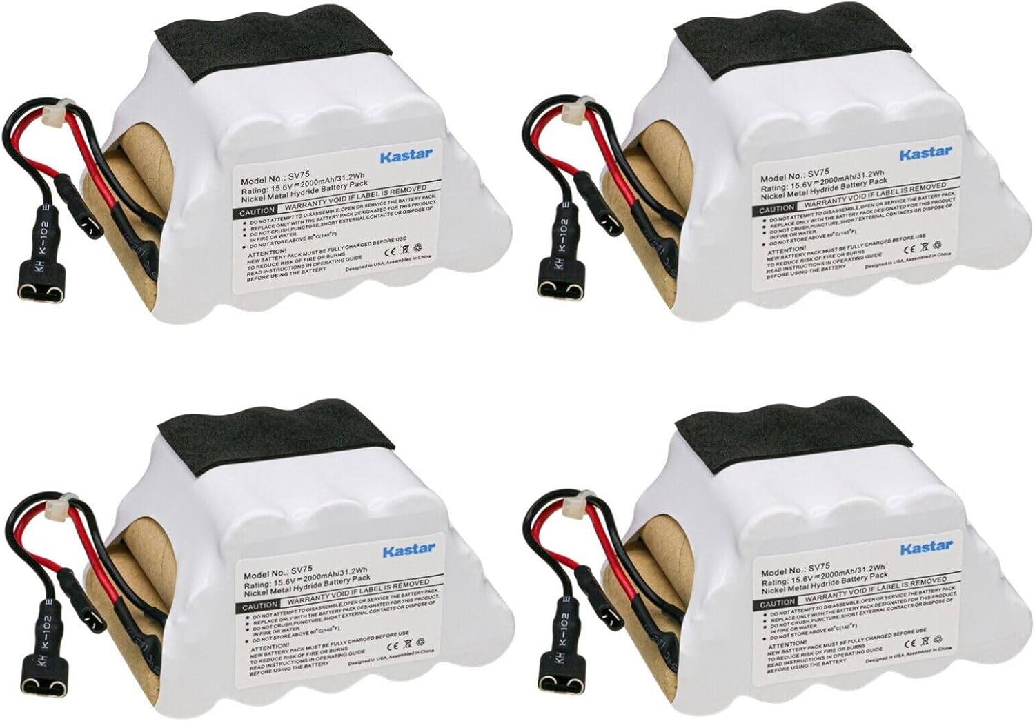 Kastar 2-Pack Battery 15.6V 2000mAh Replacement for Shark XB75N SV75-N SV75Z-N SV75C-N SV75SP-N N-Series SV75_N SV75Z_N SV75SP_N SV75N SV7514-N Cordless Pet Perfect Hand Vacuum Euro-Pro Shark-Ninja