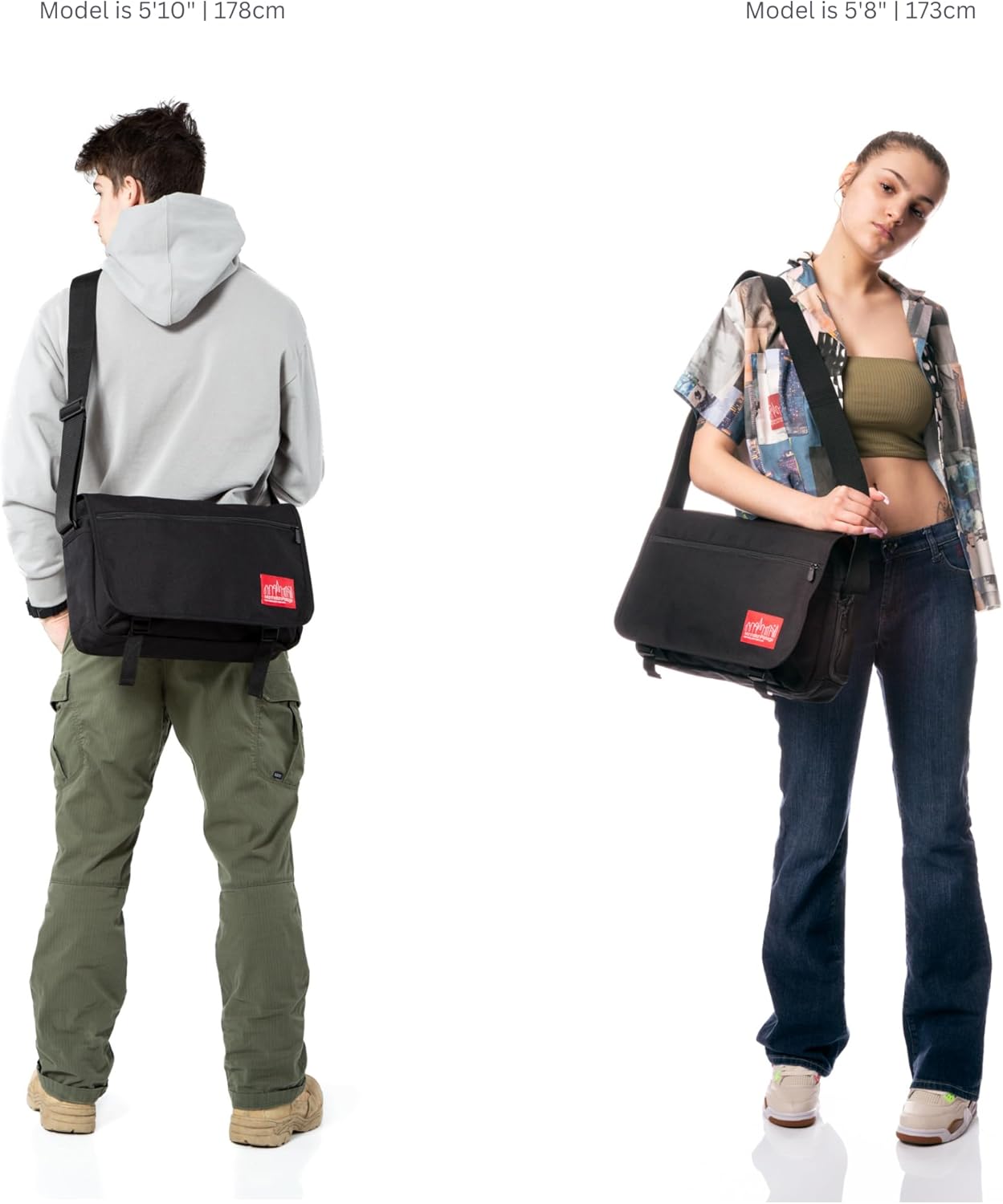 Manhattan Portage DELANCY SHOULDER BAG LARGE, BLACK