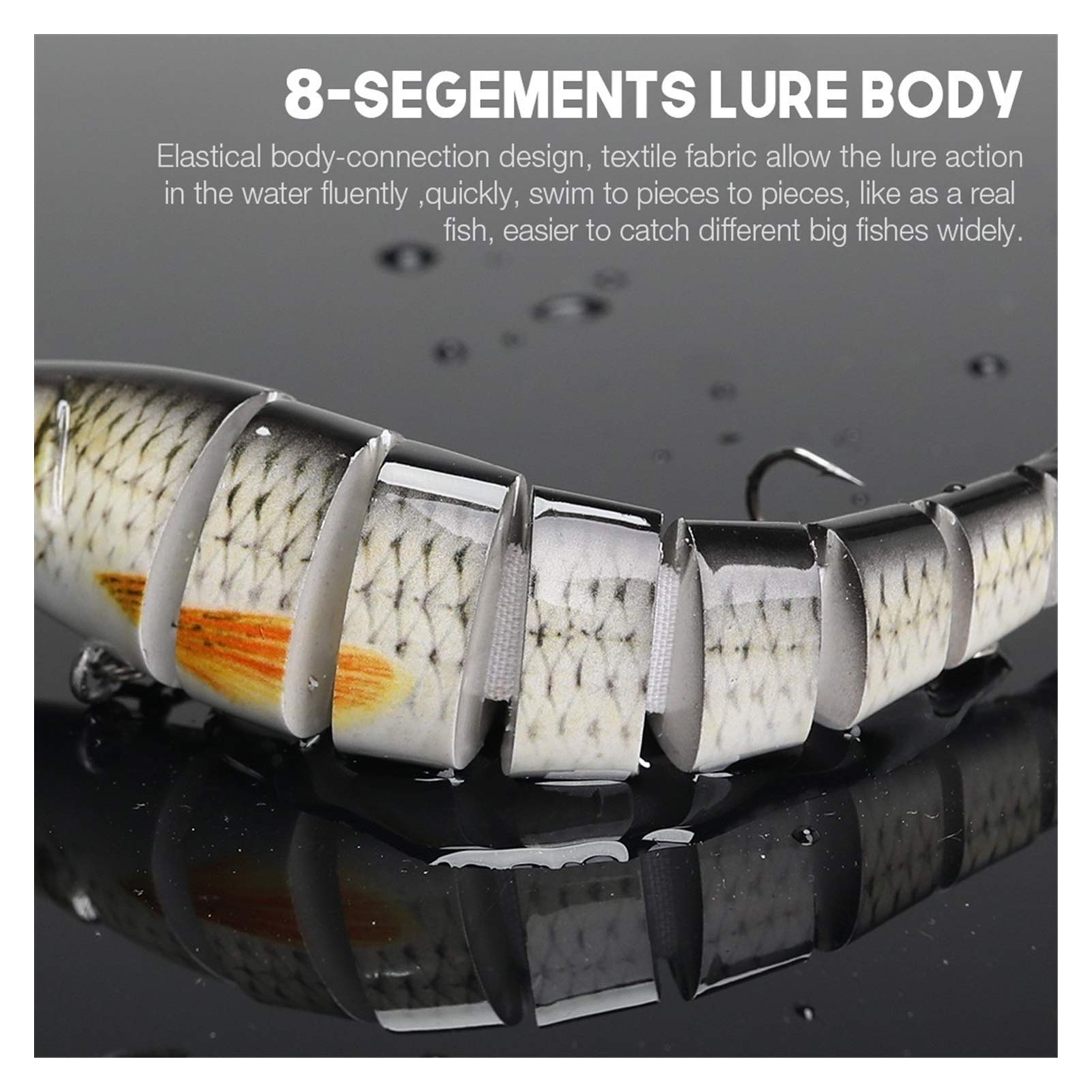 3/5 sztuk 14cm 23g Tonące woblery zestaw przynęt wędkarskich 8 segmentów Crankbait twardy zestaw sztucznych przynęt przynęta pływacka przynęta wędkarska