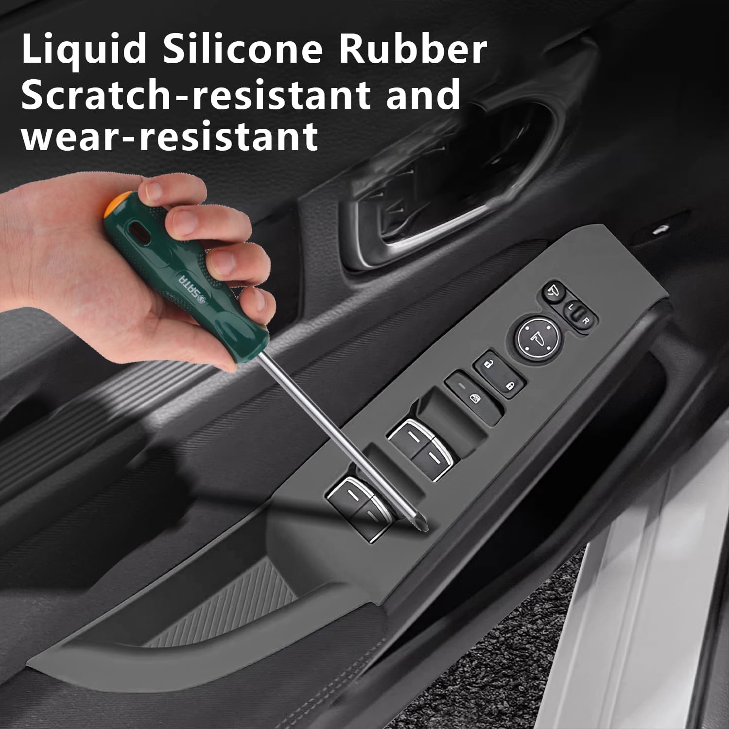 Temmis 4PCS Car Door Window Switch Panel Cover for Honda Civic 2022-2025, Auto Interior Decor Accessories Armrest Trim Silicone Style Kit-Red