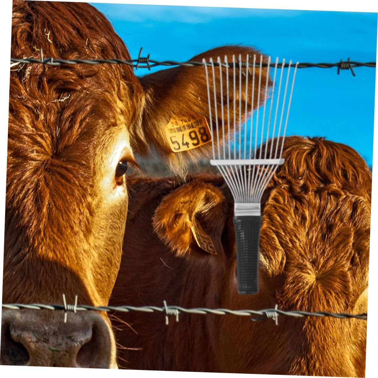 VICASKY 2pcs Livestock Grooming Rake Horse Mane and Tail Brush Furizzy Grooming Rake Versatile Animal Back Scratcher Deshedding Brush for Cashmere and Wool