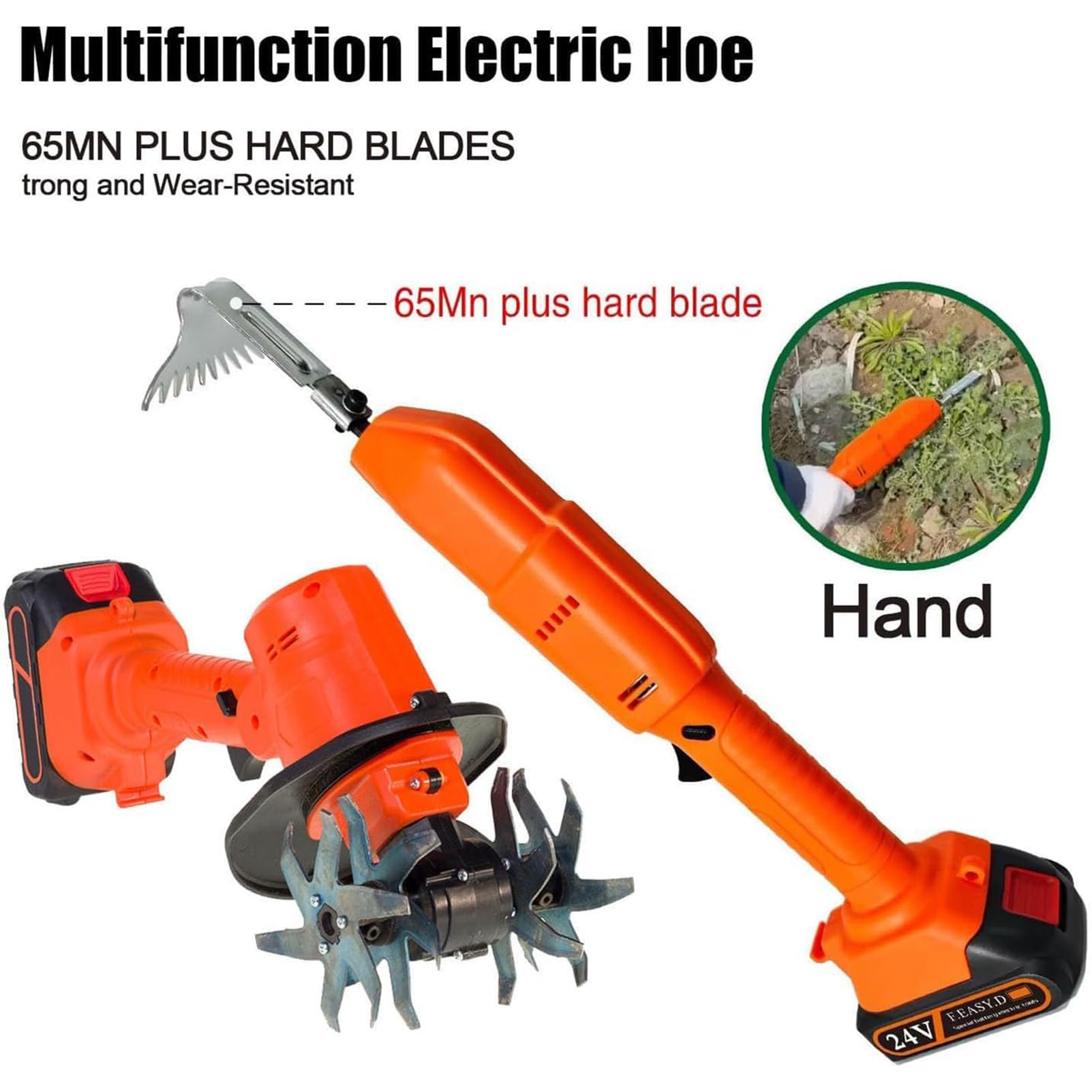 Mini azada eléctrica de mano, cultivador y cultivador inalámbrico para desmalezar, aflojar el suelo, cortar hierba, herramienta ideal para jardinería fácil