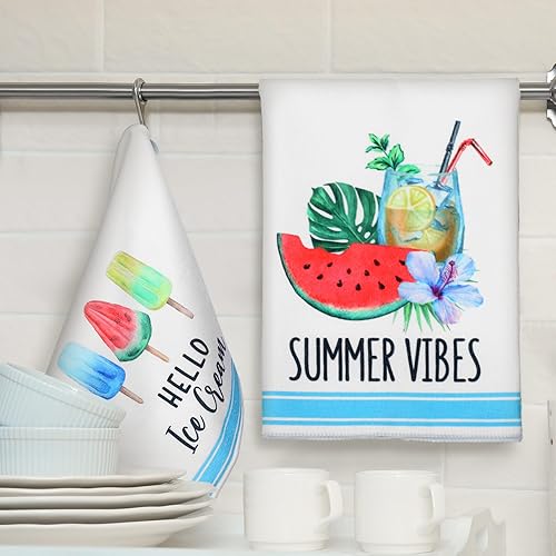 Miniatura 10 de Sratte 6 toallas de cocina de primavera absorbentes rosas toallas de mano con tulipanes de flores de 24 x 16 pulgadas, paños de cocina florales para