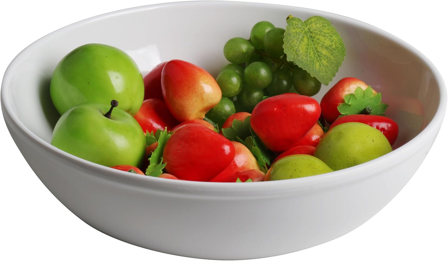 M&B GWPP Melamine Large Serving bowls, Salad Bowls for Popcorn, Soup, Pasta, Pho, Snack - Mixing Bowls for Entertaining and Kitchen (White)