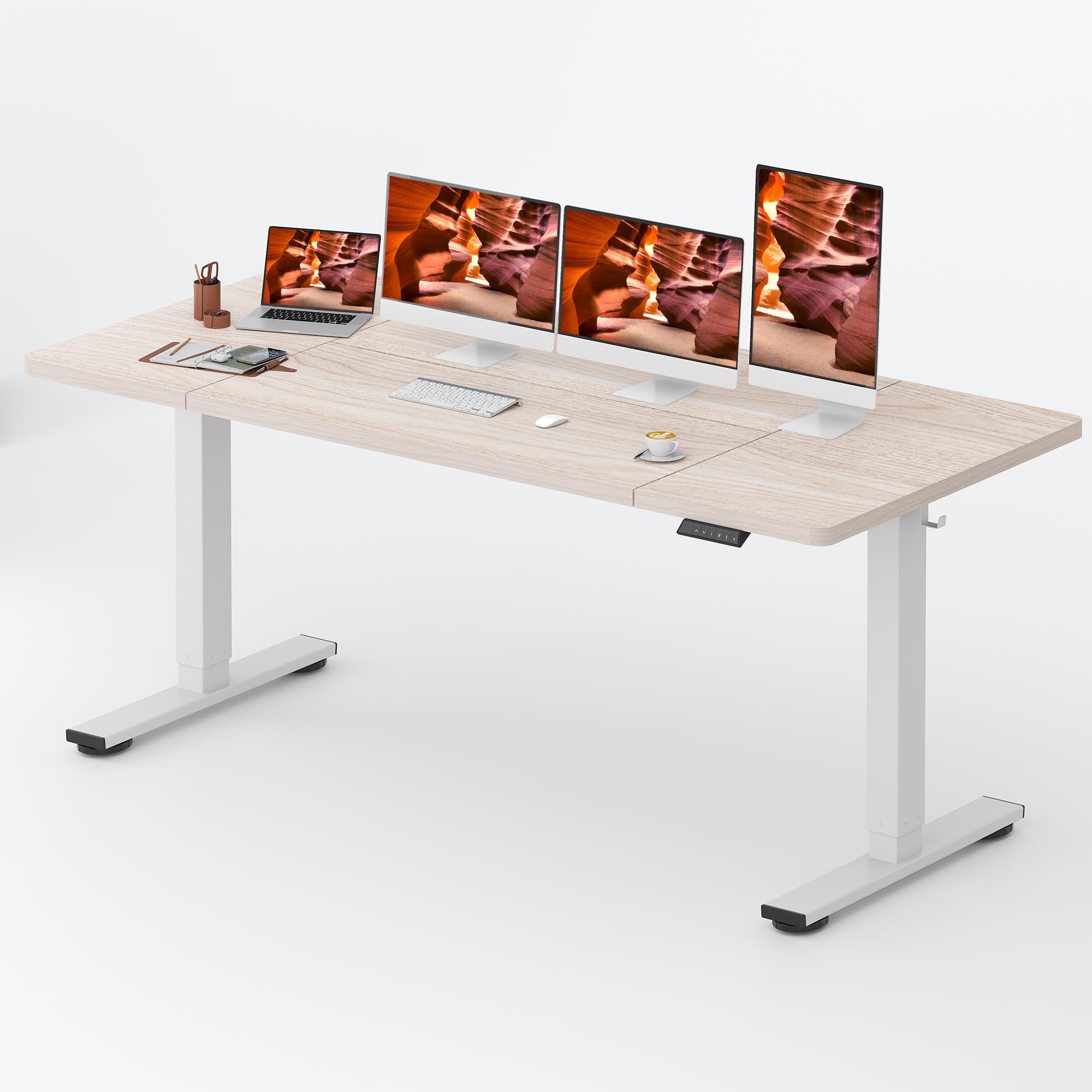 FitStand Standing Desk,Large 79x31 Inches Height Adjustable Stand Up Desks with Cable Management, Home Office Computer Desk with Cup Holder & Memory