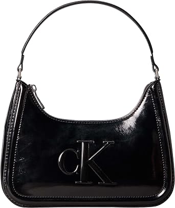 Calvin Klein BOLD CK METALLIC SHOULDER BAG Kad n Omuz  antas  Black OS