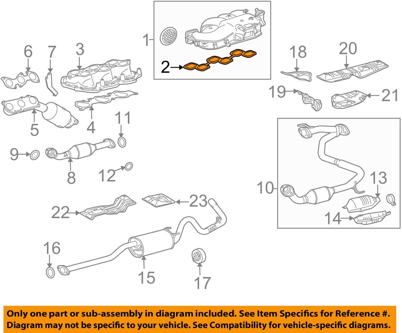 Toyota Genuine Parts - Gasket, Air Surge Ta (17176-0P010)
