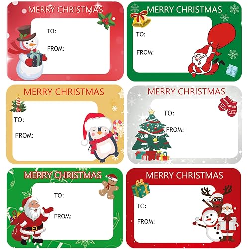 120Pack Christmas Labels Stickers 65 x 45mm Christmas Name Gift