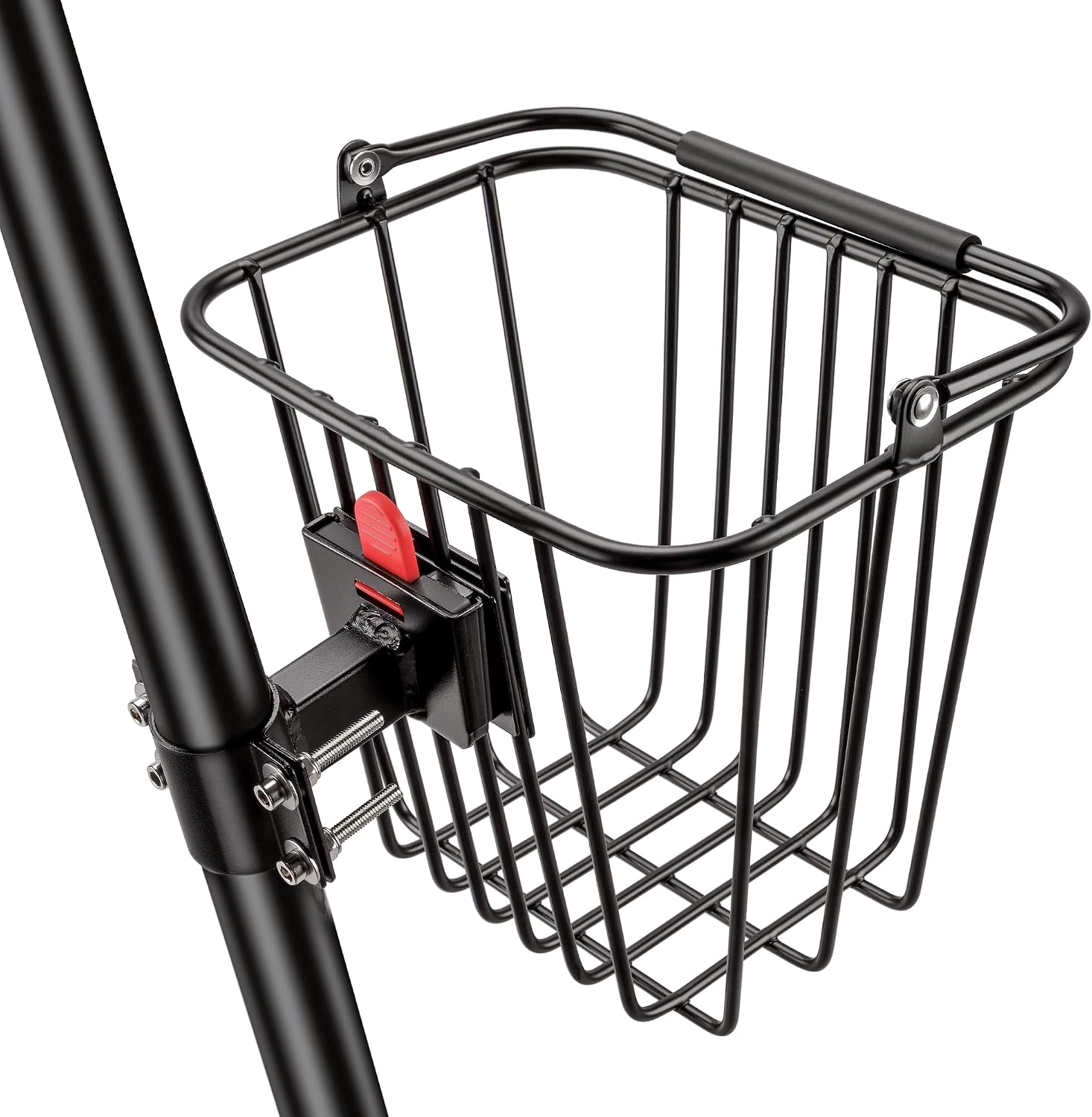 CXWXC Scooter Basket with Handle- Quick Release Front Basket for E-Scooters | Bicycle Baskets with Fixed Bracket Fits Folding Bikes, Kick and Knee Scooters