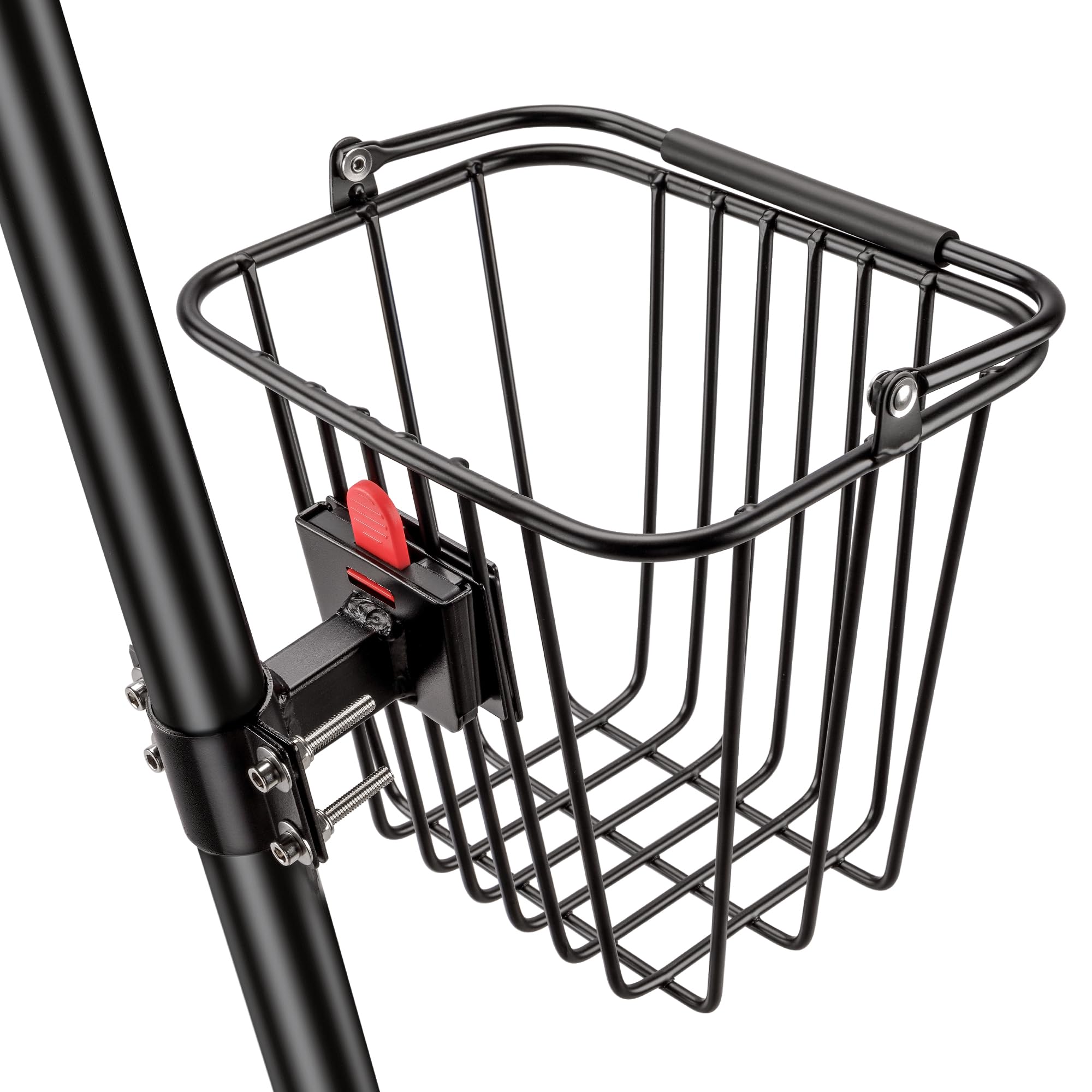 Photo 1 of CXWXC Scooter Basket with Handle- Quick Release Front Bike Basket for E-Scooters - Bicycle Baskets with Fixed Bracket Fits Folding Bikes, Kick and Knee Scooters