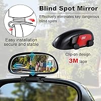 Vista 4 de LivTee Espejo de Punto Ciego, Espejos Retrovisores Convexos de Cristal HD sin Marco, Accesorios Exteriores con Ángulo Amplio Ajustable Adhesivo