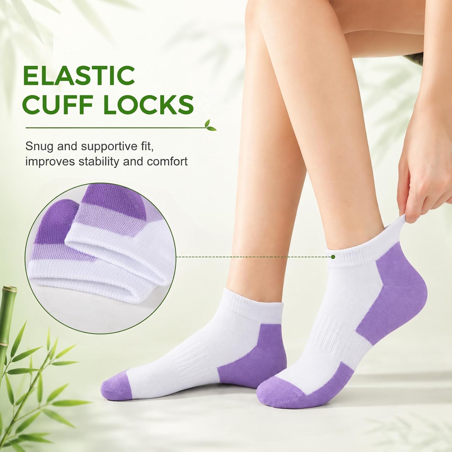 eallco 7 Pairs Ankle Socks for Women Bamboo Viscose Low Cut Breathable Thin Casual Socks