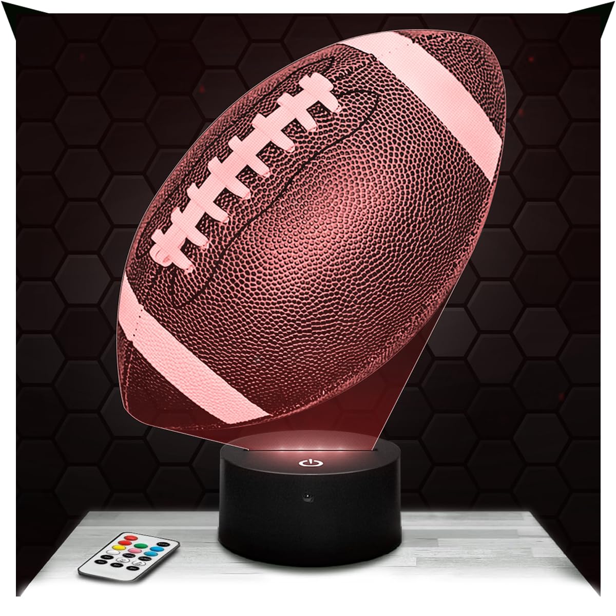 Lampephoto.fr - American Football 3D Lamp, Night Light 3D LED Illusion Lamp, Film Series, Gift Idea for Sporty Men, Night Light for Children's Bedroom, Gift idea for Boys or Girls, Original Gift