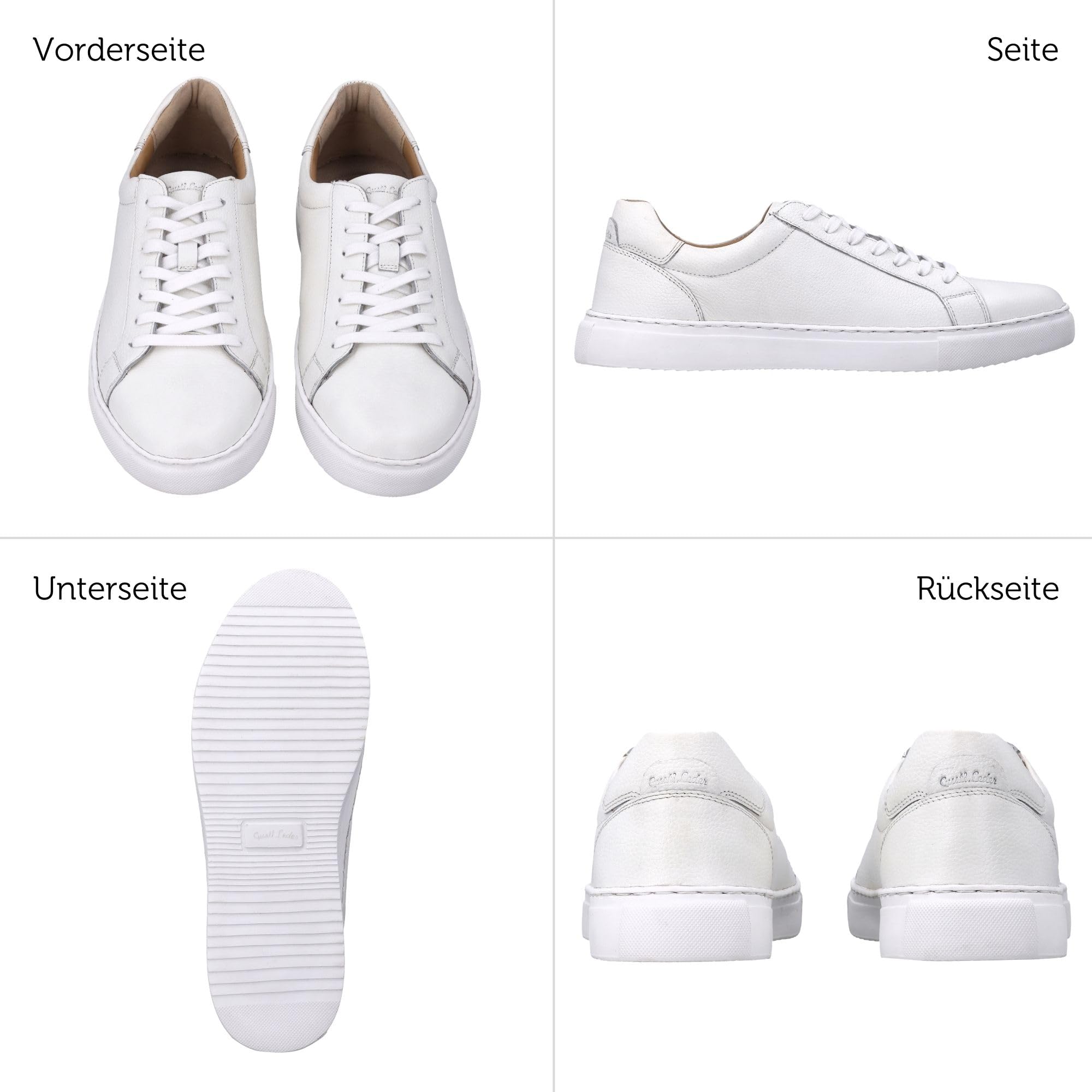 Gusti Leder Schuhe Mando – Sneaker Herren aus Echtleder im Retro Look – Turnschuhe Herren, Arbeitsschuhe, Schuhe für Männer - Weiß