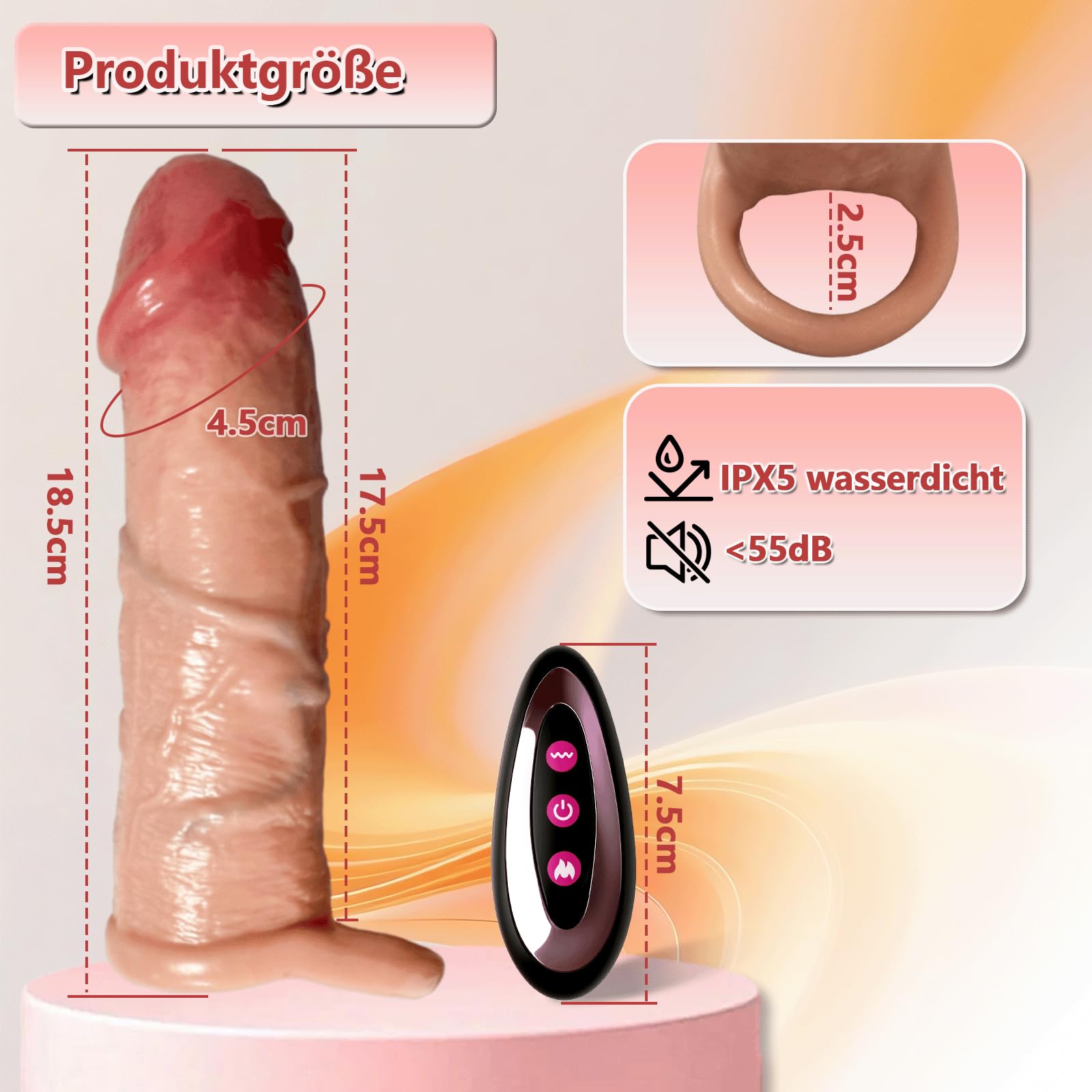 Guaina Pene Vibratore Sex Toy Guaina Fallica Prolunga Pene Indossabile Ritardare Silicone Manicotto Anello per Testicoli Guaine Sessuali per Uomini Coppia 9 Modalità di Vibrazione Dildo, Color Carne