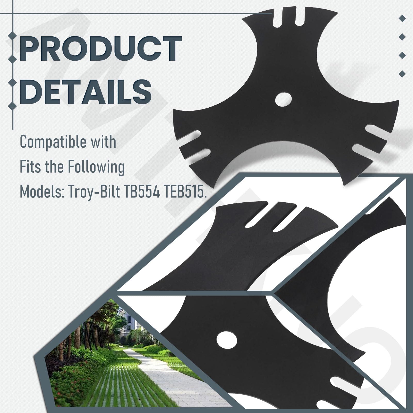 781-0748 - Hoja de estrella de 3 lados con agujero central de 9 pulgadas, 5/8 pulgadas, compatible con MTD 781-0748, 781-0748-0637, 40-009, 490-105-M017, 981-0748 (2 unidades)