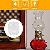 Vista 8 de Lámpara de queroseno, lámpara de cristal, chimenea, 2 piezas, pantalla de lámpara de queroseno de vidrio transparente, lámparas de aceite vintage