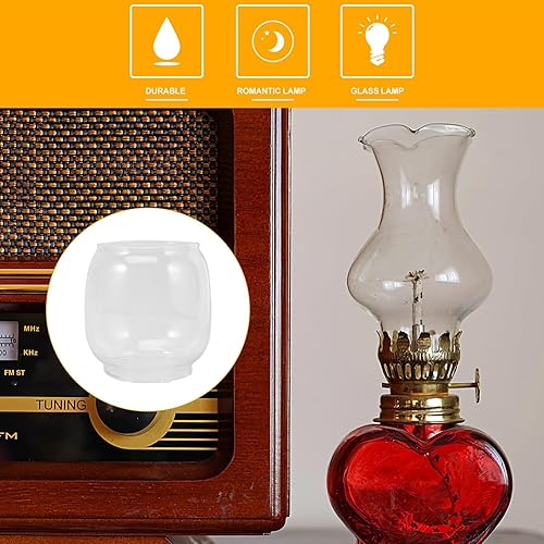 Miniatura 8 de Lámpara de queroseno, lámpara de cristal, chimenea, 2 piezas, pantalla de lámpara de queroseno de vidrio transparente, lámparas de aceite vintage,
