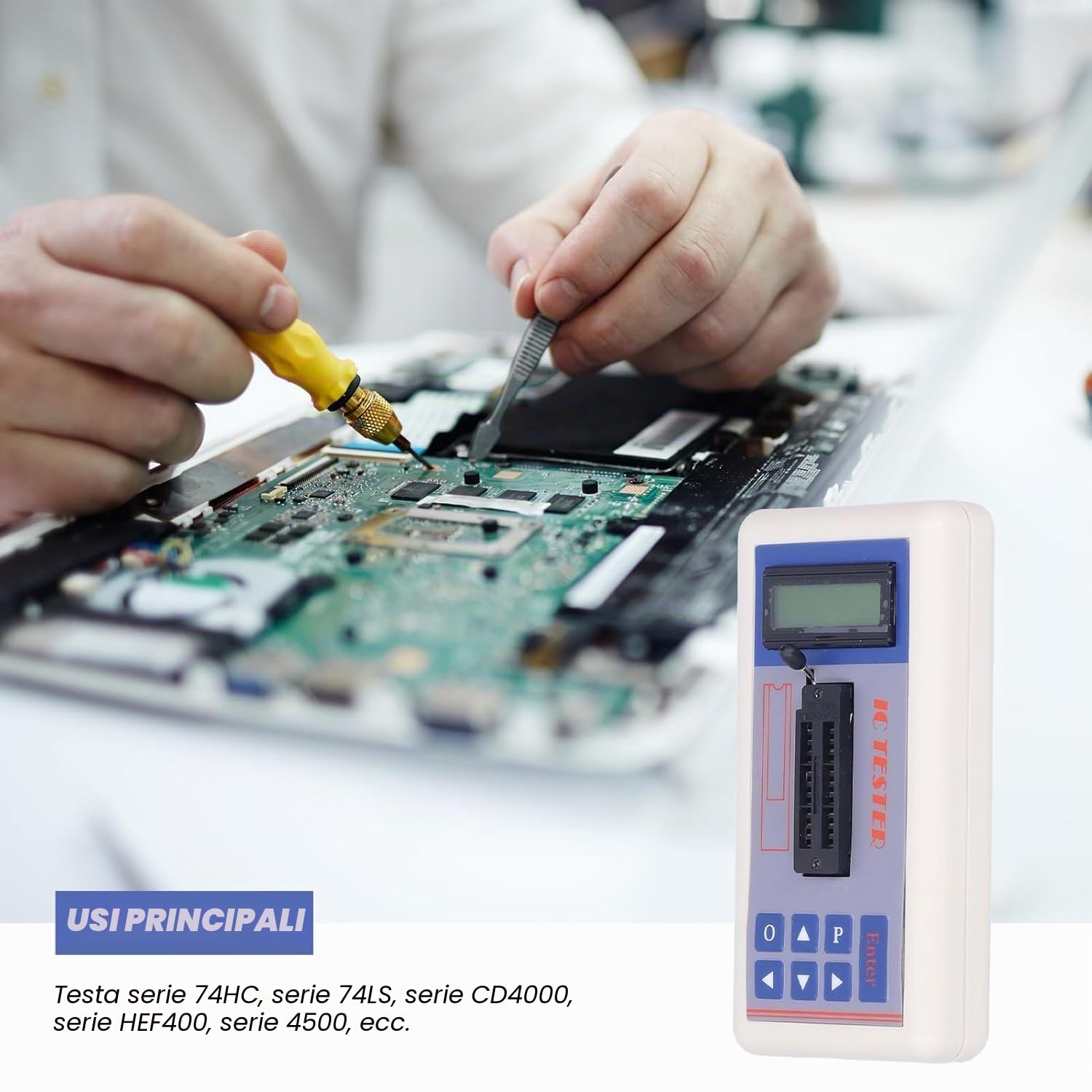 TSH -06F Integrated Circuit Tester - Tester IC Multifunzione con 1300+ Modelli CHIP, Identificazione del Transistor Automatico, modalità 5v/3.3V/auto, Design Portatile (Con