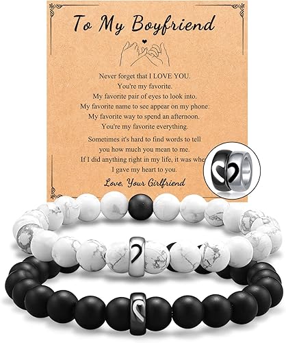 UNGENT THEM Pulseras de anillo a juego para parejas, regalos para novio, marido, prometido, alma gemela, novia, esposa, día de San Valentín,