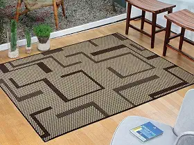 Tapete De Sala Quarto Sisal Marrom Bege 1,50M X 2,00M Lancer