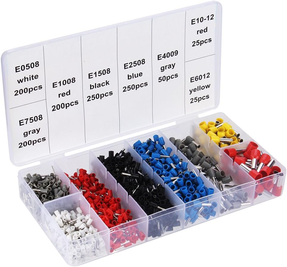 1200PCS Wire Ferrules Kit, Preciva AWG23-7 Wire Ferrules Connectors Wire Terminals Assortment Insulated Ferrules Set for Electrical and Electronic