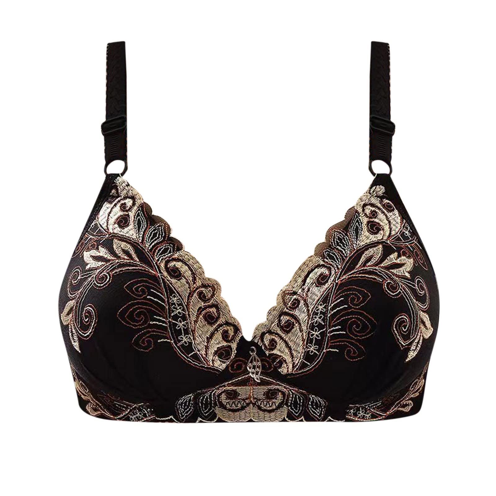 Sexy Bras for Women Lace Embroidery Bra Non Padded Underwire Bra with Shapewear Full Coverage Push Up Bralette