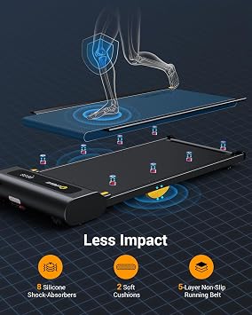UREVO Treadmills for Home, Walking Pad with Large Running Area, Double Shock Absorption Under Desk Treadmill, Walking Treadmill with Remote Control and LED Display - Also Displays Step Count