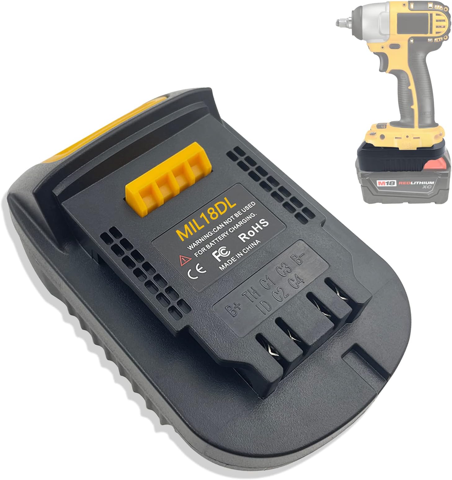 Adapter for DeWalt to Milwaukee Battery, Aikeec Battery