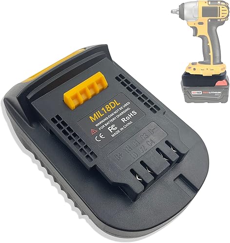 Echoyee Para adaptador de batería Milwaukee a Dewalt, para batería de litio Milwaukee M18 de 18 V convertir a baterías de litio Dewalt de 18 V-20 V,