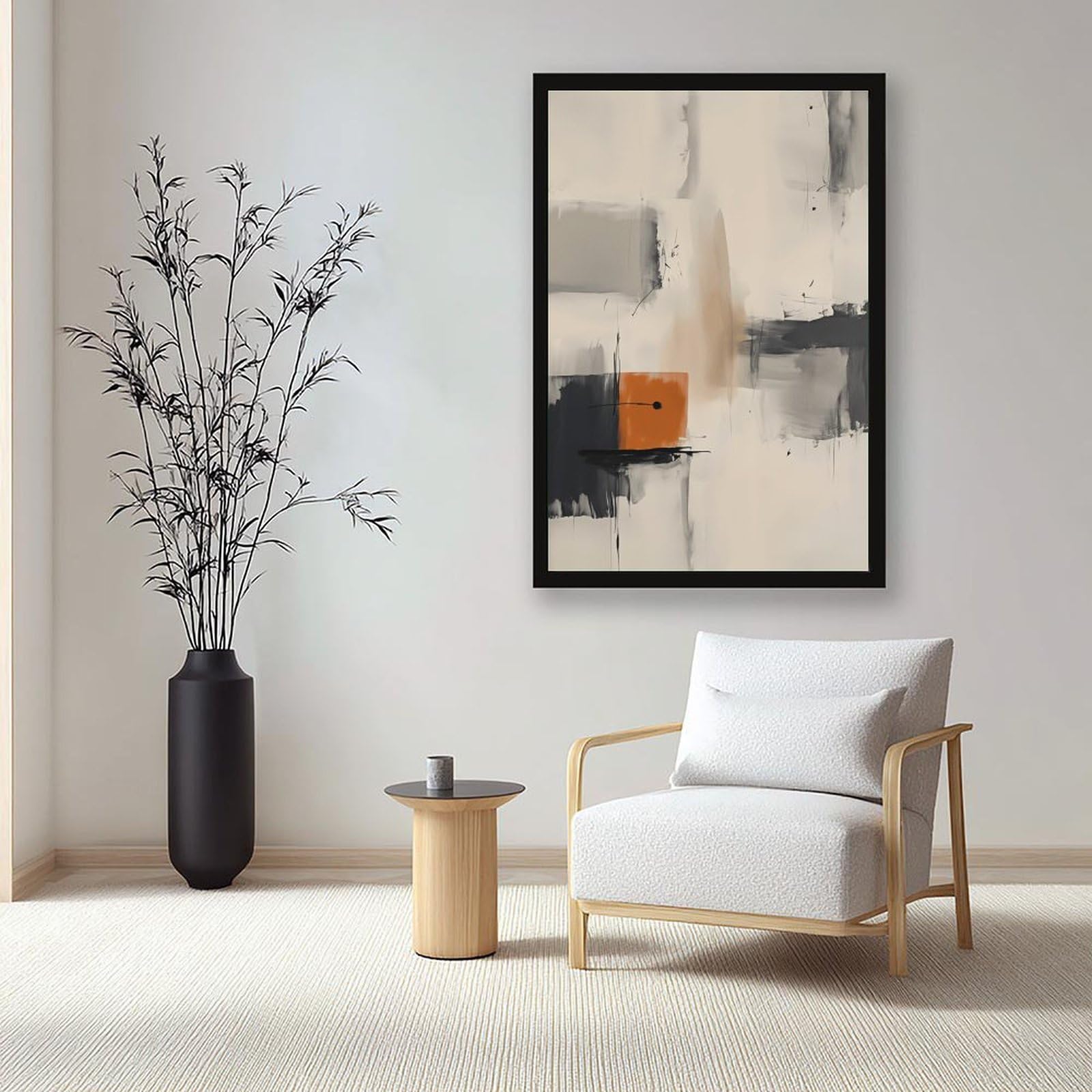 ELKPDOE Warmes neutrales Poster mit sanftem orangefarbenem Akzent, abstraktes und minimalistisches Poster, 7 Leinwandposter, Schlafzimmer-Dekor, Sportlandschaft, Büro, Raumdekoration, Geschenk