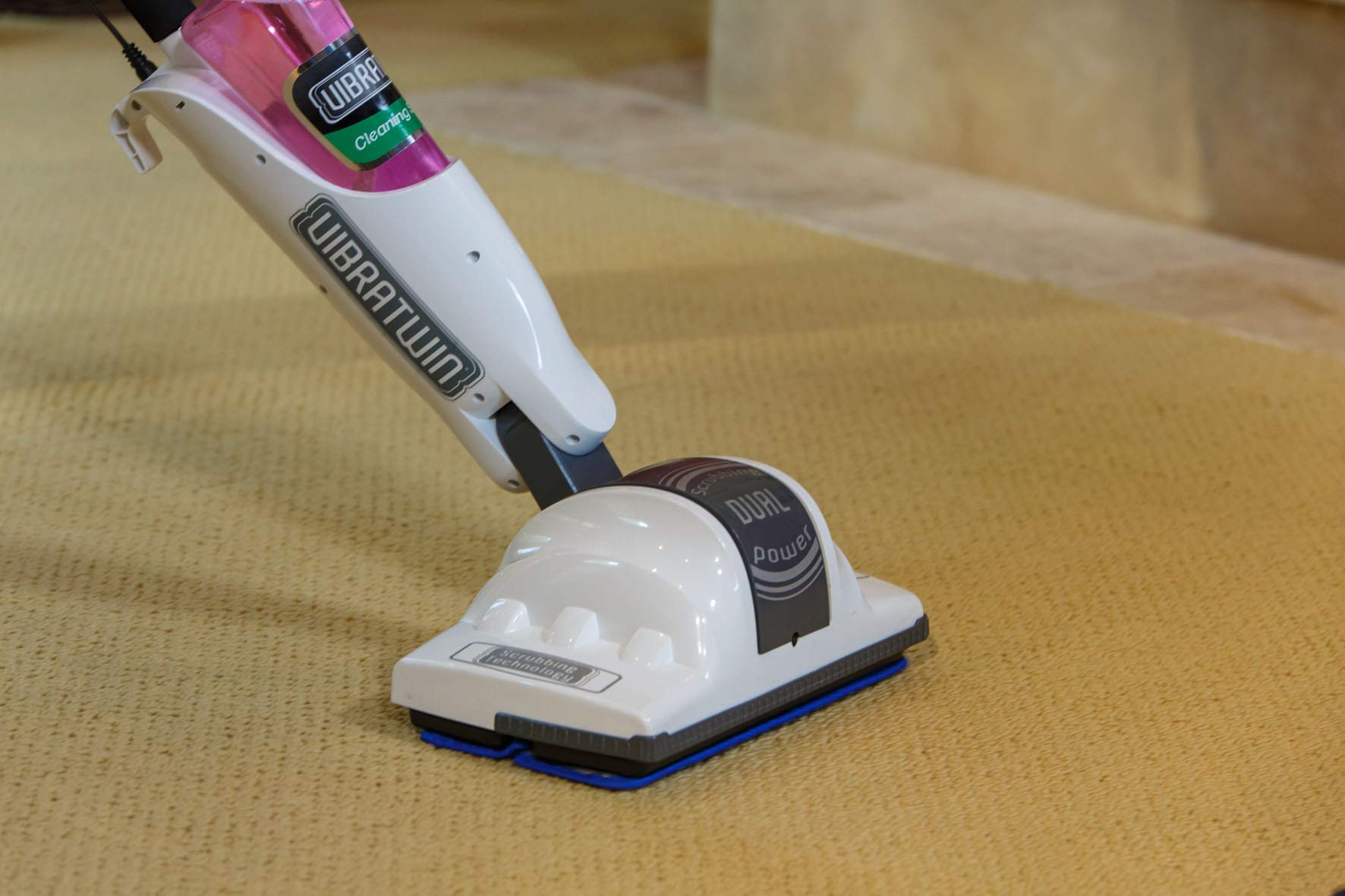 VIBRATWIN Dual Action Limpiadora de Suelos Eléctrica de Doble acción Friega, Frota, Limpia y Rejuvenece todas las Superficies de Madera, Piedra, Moqueta, Mármol (VIBRATWIN)