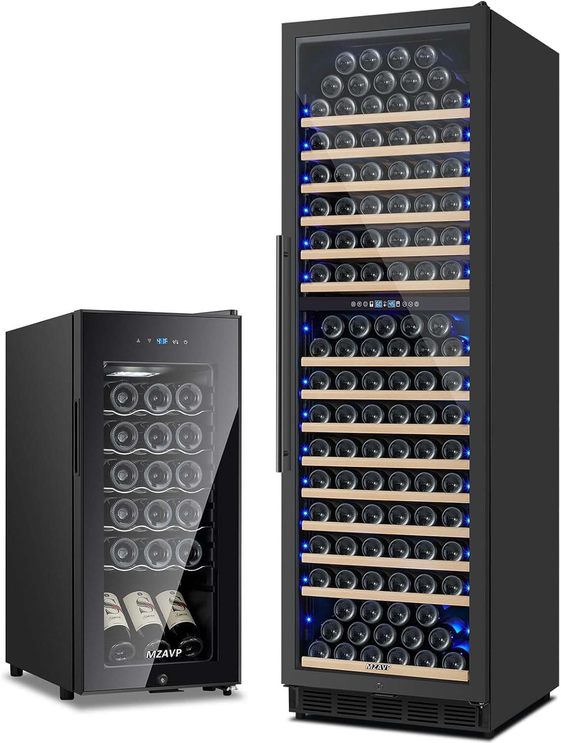 Wine Fridge with Upgraded Compressor, Intelligent Temperature Memory,Freestanding Wine Cooler for Bar, Home & Office, Wine Refrigerator Black