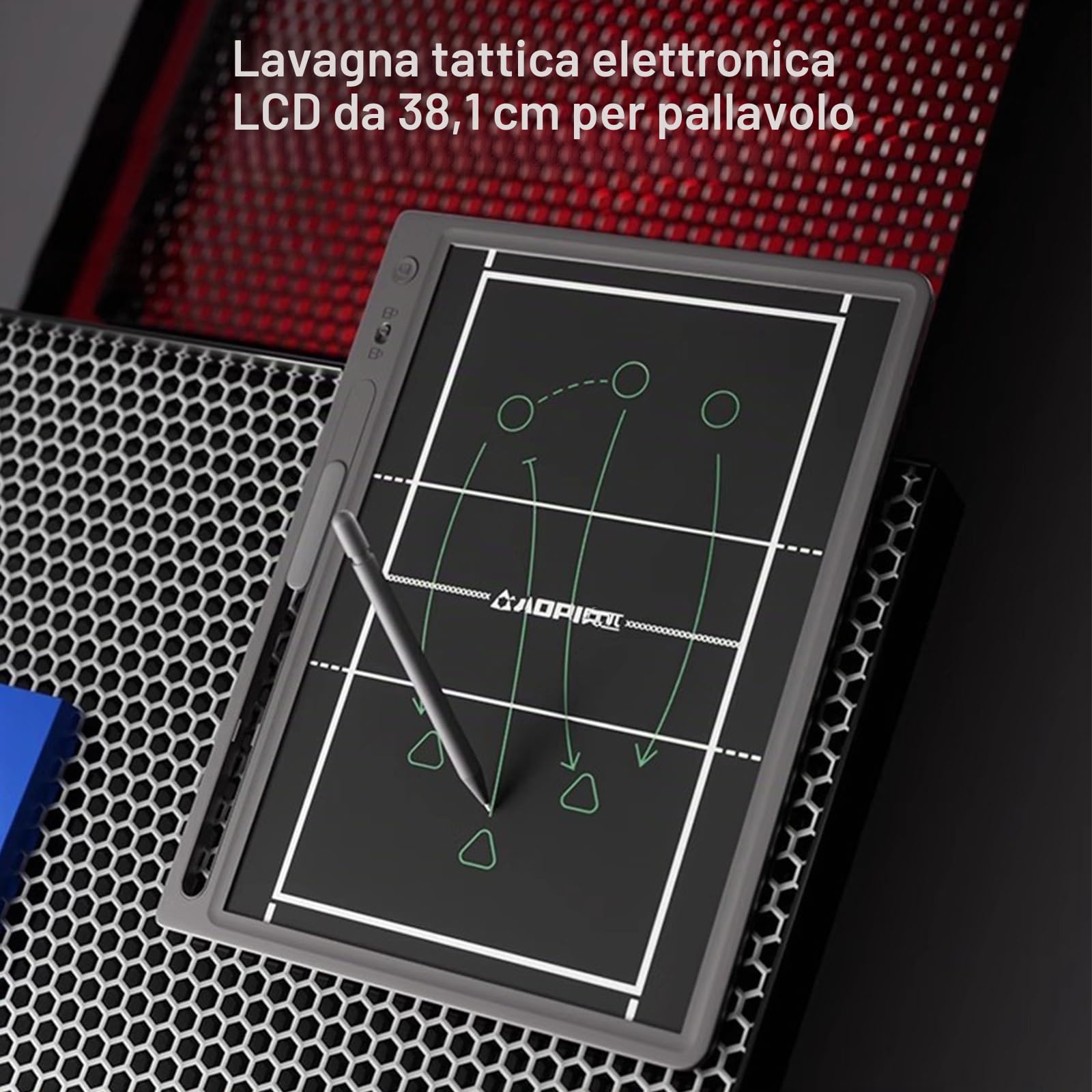 15 Pollici Lavagna Elettronica per Allenatori, Elettronica Lavagna Tattica per Allenatore di Pallavolo, Portablocco per Istruttore, Lavagnetta Strategie