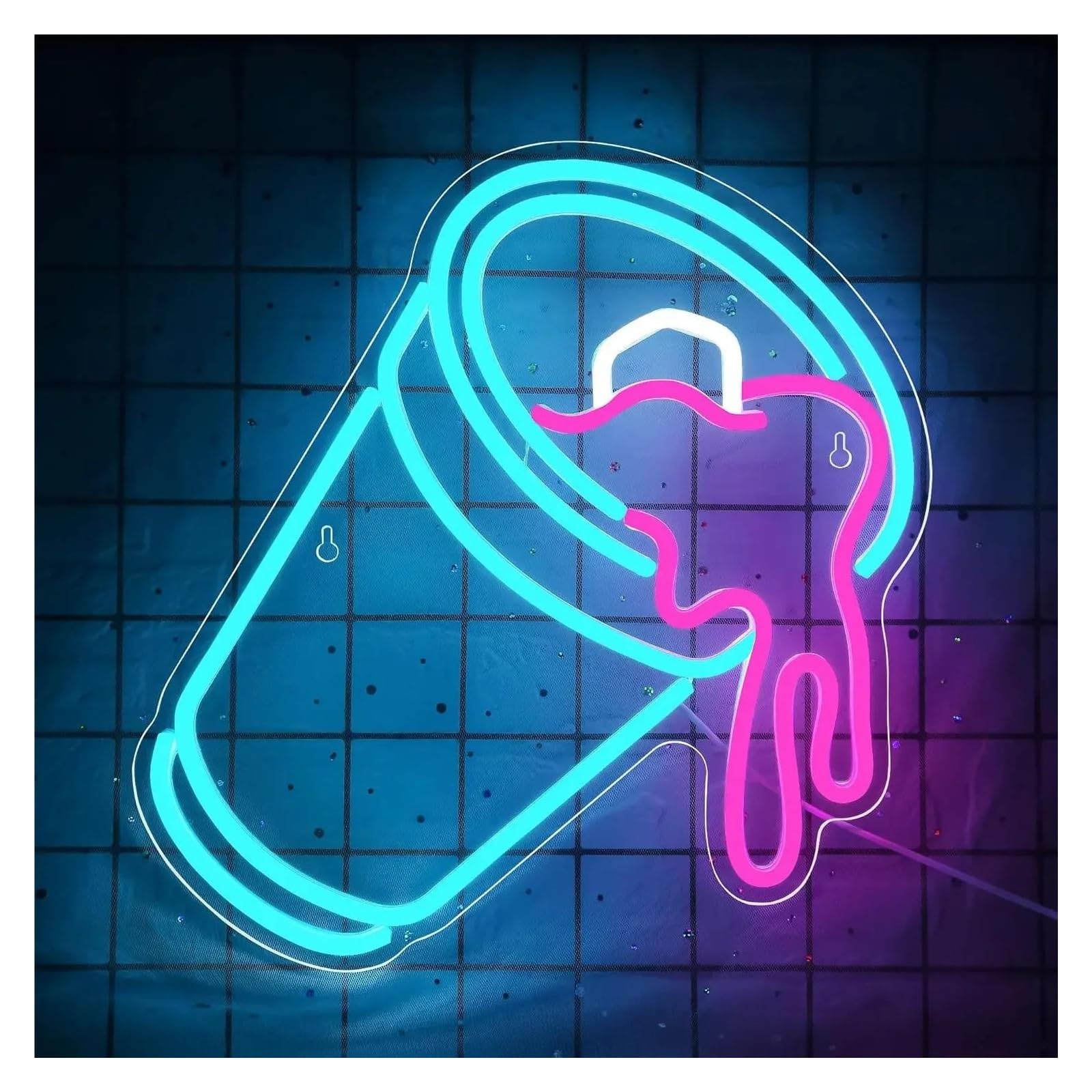 LEMST Signs Lamp Double Cups Neon Sign Neon Light Sign USB Powered Light Up Sign for Bar Party 35x34.3cm