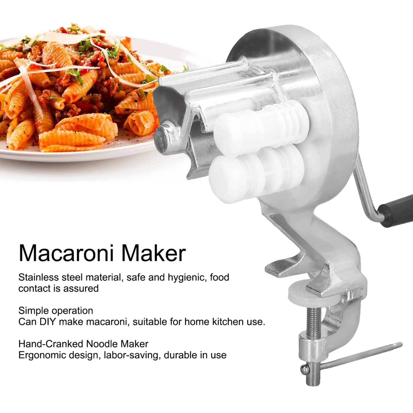 Macchina per la Produzione di Pasta Cavatelli per Pasta Italiana Autentica, Pressa per Spaghetti Portatile a Manovella per Domestica