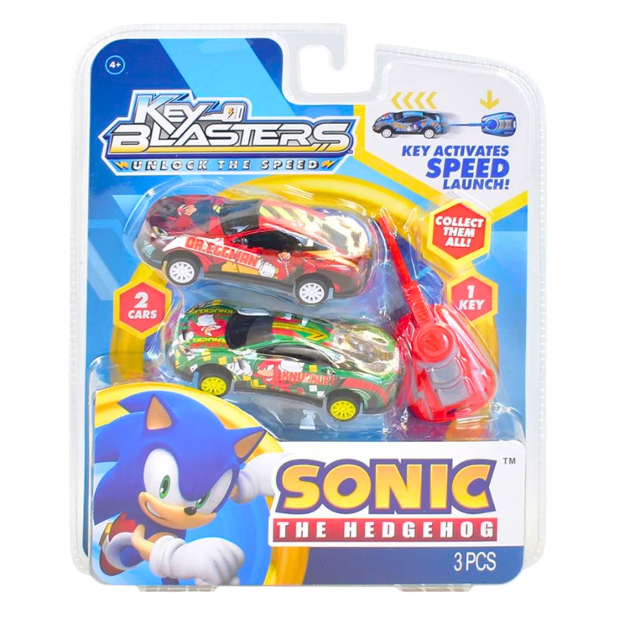 Sonic the Hedgehog Character Car Launcher Blaster Twin Packs Complete Set of All 3, Sonic, Super Sonic, Tails, Shadow - Image 3