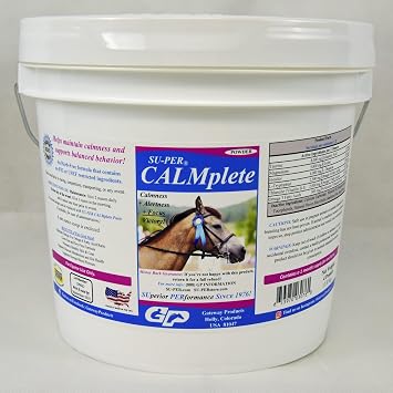SU-PER CALMplete Calming Horse Supplement - Maintain Calmness & Balanced Behavior - Thiamine, Tryptophan & Magnesium - 4 Pounds