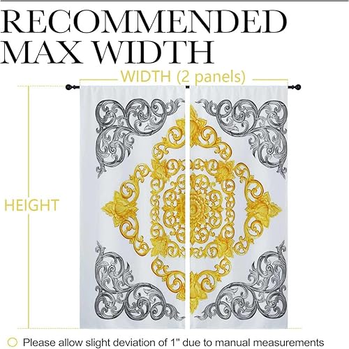 Miniatura 4 de WHYATT Cortina opaca para decoración con bolsillo para barra, cortinas opacas para puerta corrediza de cristal, 55 pulgadas de ancho por 45 pulgadas