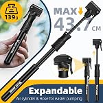 Pompe à vélo Mini Pompe à vélo - Pompe à cycle en alliage d'aluminium pour Presta & Valve Schrader, Pompe à Pneus Portable à Vélo léger Inflation rapide des Pneus Mini Air Pompe pour Mountain Road Bike Ball Pump