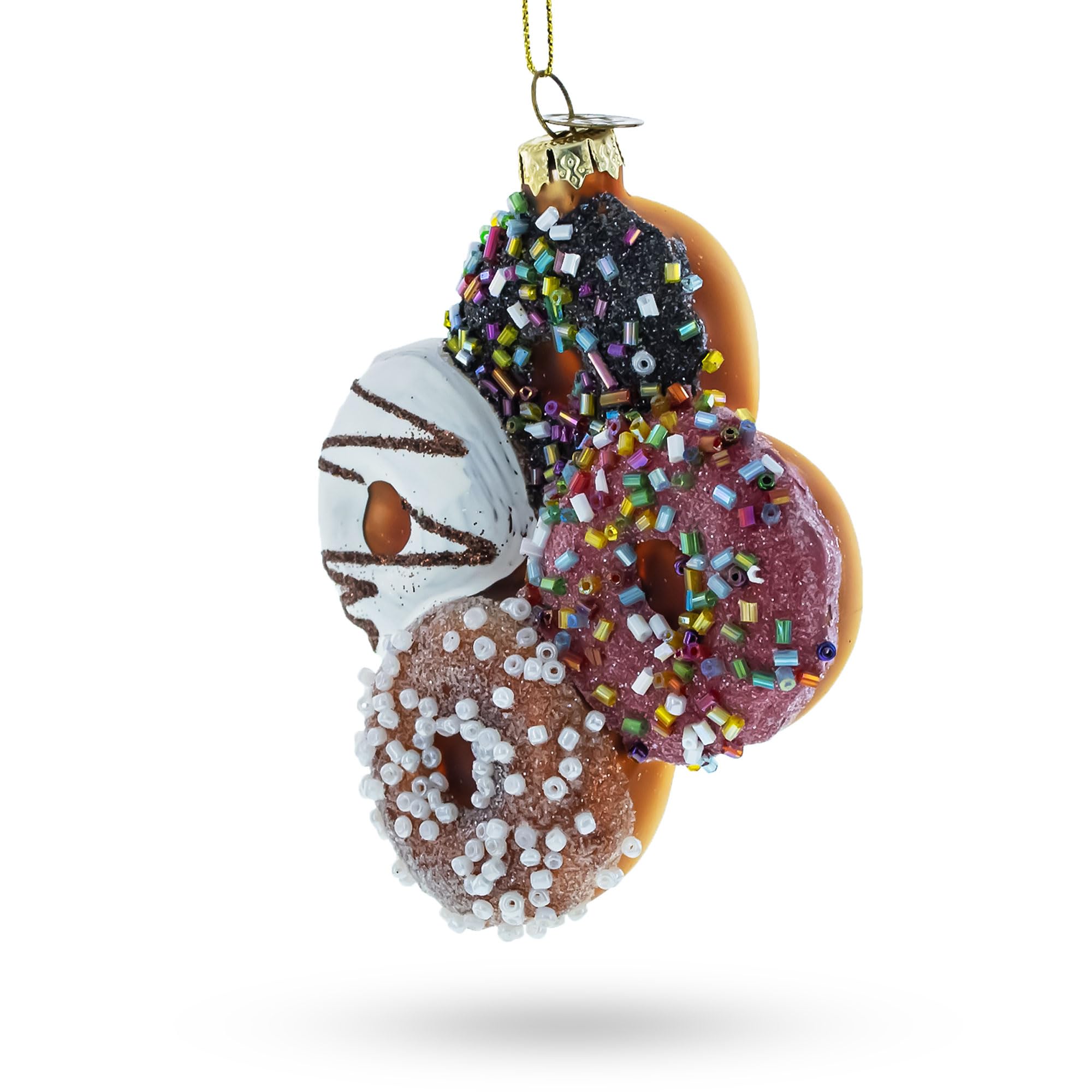 Donuts en verre BestPysanky pour décoration de Noël et fêtes