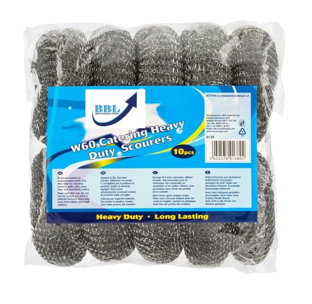 10pc Large Heavy Duty Galvanised steel heavy duty scourers, For Heavy Duty Catering Cleaning Supplies - Especially for Tough Cleaning-image-18