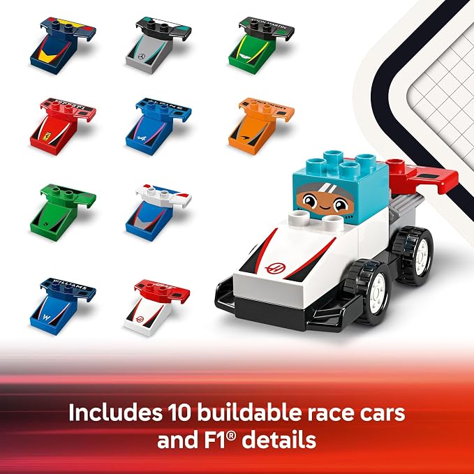LEGO DUPLO Town F1 Team Race Cars & Drivers Playset miniatura 4