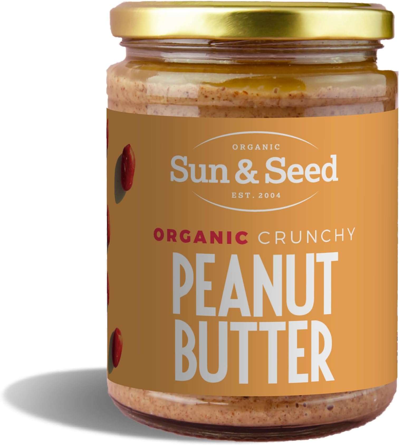 Organic Crunchy Peanut Butter by Sun & Seed - 500g - Crunchy Nut Butter - Plant Based - High in Protein - Made From 100% Organic Peanuts - Palm Oil Free - Vegan Butter