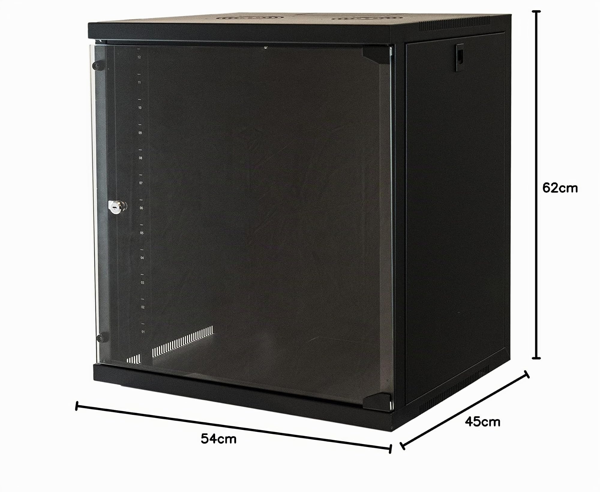 LINK LK1912UN Armadio Rack 19" 12 Unità da Muro per Reti 620 X 540 X 450 mm, Nero
