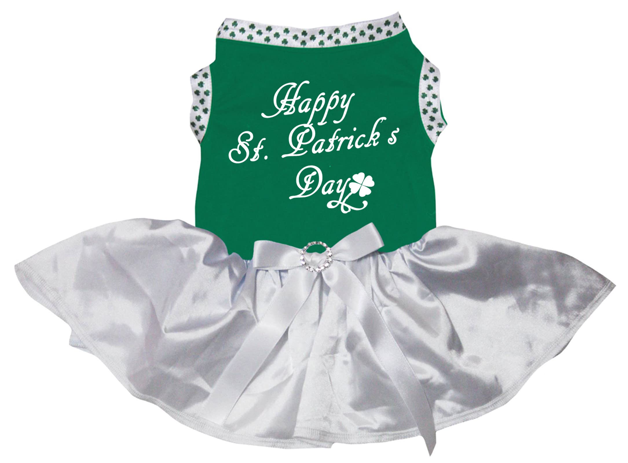 Robe pour chiot Happy St. Patrick vêtement vert blanc taille S chien