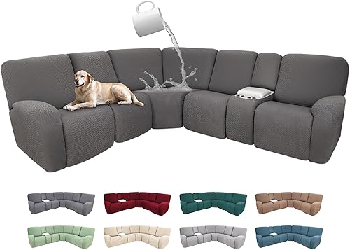 Fundas de sofá reclinable seccional 100% impermeables para sofá reclinable en forma de L, funda de sofá modular de esquina en forma de L, fundas