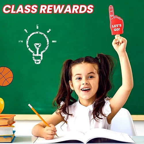 Miniatura 6 de Sinmoe 48 piezas de regalos de fiesta deportiva para fanáticos de los deportes, dedo de espuma mini dedo de espuma #1 para baloncesto, béisbol,