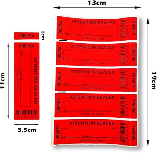 Miniatura 3 de Adhesivos vacíos de transferencia total 100% etiquetas a prueba de manipulaciones con números de serie triples adhesivos grandes 1.378 x 4.724 in