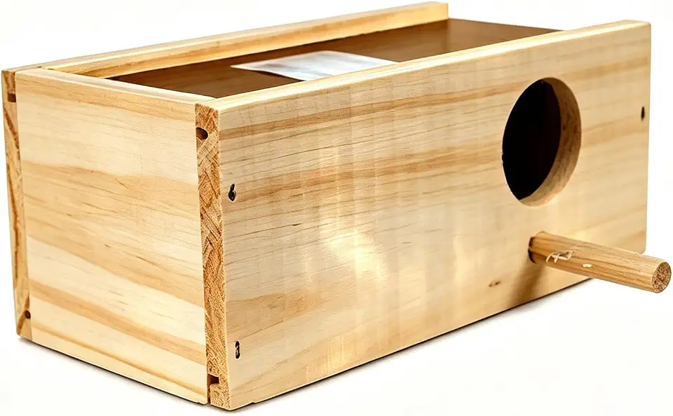 Ninho em Formato de Casinha para Calopsitas, Periquitos, Agapornis e Canários, Abrigo de Descanso e Reprodução para Aves (Periquito)